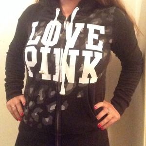 Victoria's Secret Pink cheetah print zip up