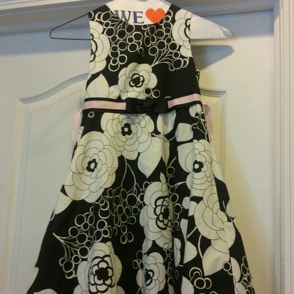Black white and pink girls dress