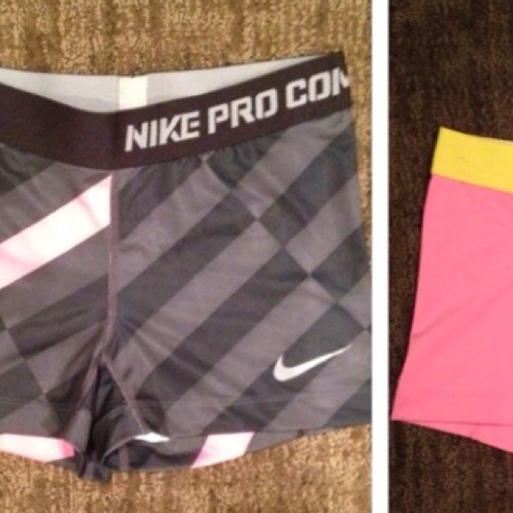 Nike pro shorts black and pink reserved