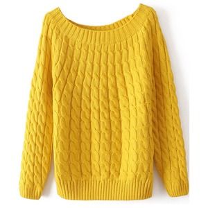 SOLD! 💛Yellow Long Sleeve Loose Cable Sweater