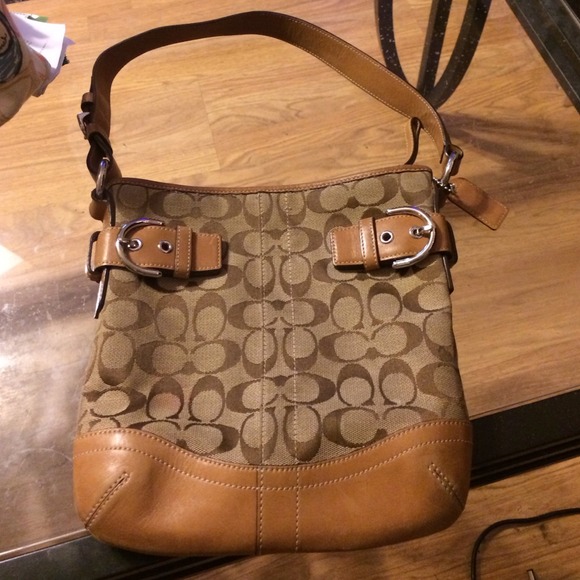 💖REDUCED Brown canvas and leather coach purse