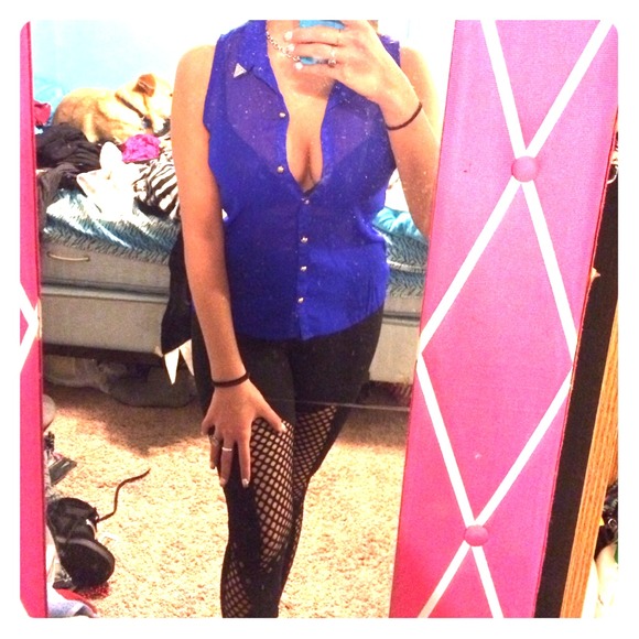 Royal blue dressy fun shirt