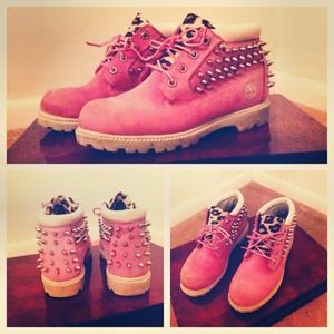 Pink Spiked timberlands