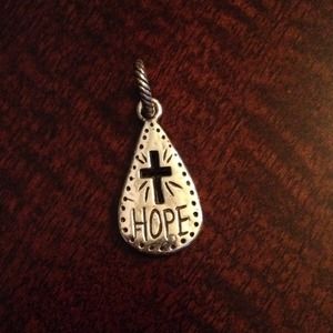 Brighton Silver Hope charm with cross NWOT