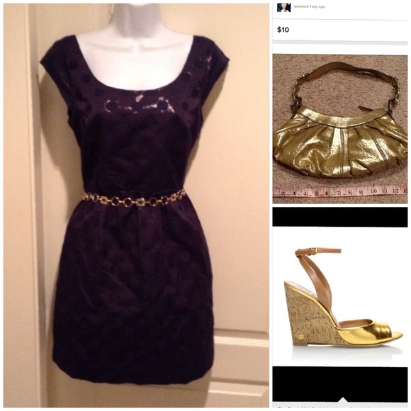 OPEN BACK navy blue dress