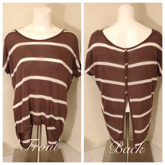 Tops - Brown striped blouse