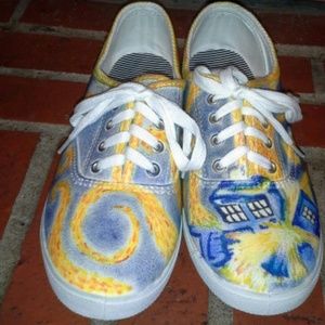 Custom artwork shoes.