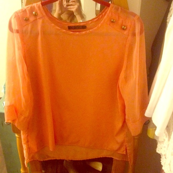 Sold-Be ready for spring! Orange sheet blouse!
