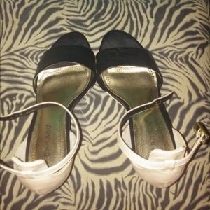 Gold and black high heels