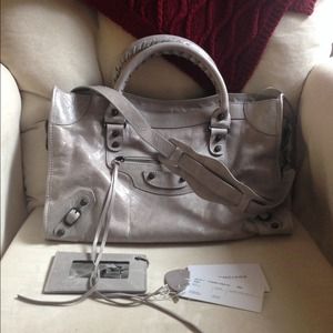 Leather Grey City Bag