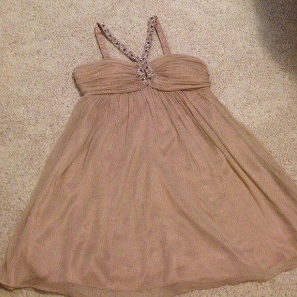 Champagne formal dress with beautiful beading!