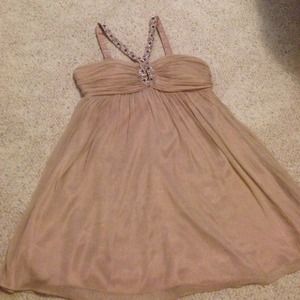 Champagne formal dress with beautiful beading!