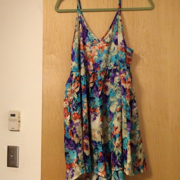 LF satin flower romper- PROCE DROP!