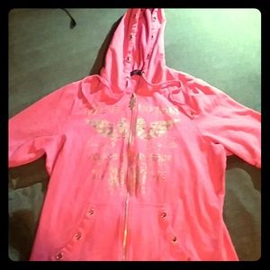 "Seven for all Mankind" 3/4 sleeve zip up hoodie