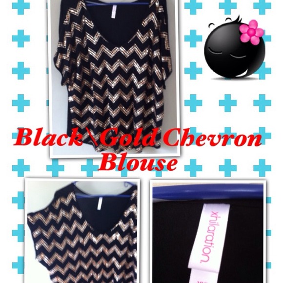 ***SOLD***Black & Gold Chevron