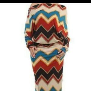 Plus size chervon dress