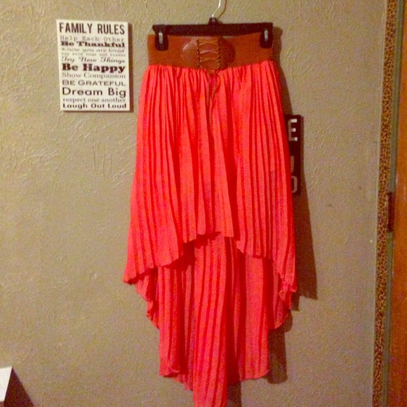 Short in front long in back hot pink flow skirt!