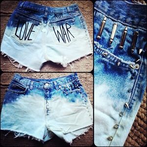 Make LOVE not WAR high waisted shorts