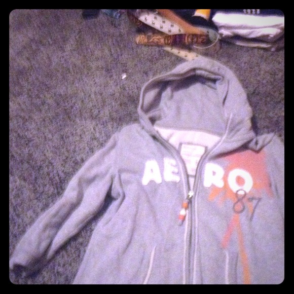 Gray zip up Aeropostale jacket. Lightly worn