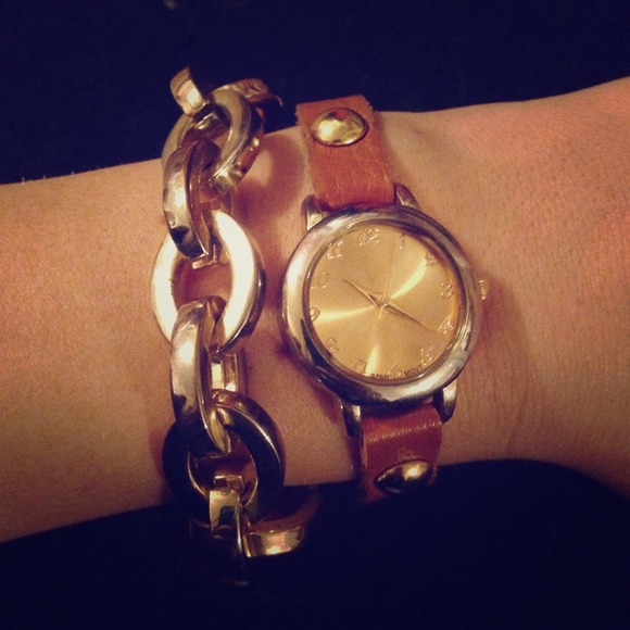 Gold watch bracelet