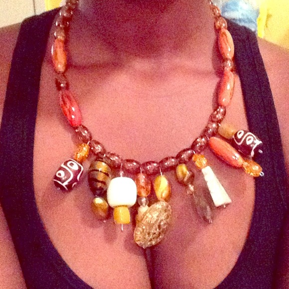 Vintage Orang and Brown Necklace