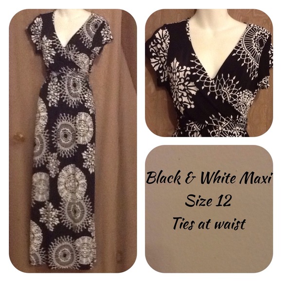 Black & white maxi dress size 12