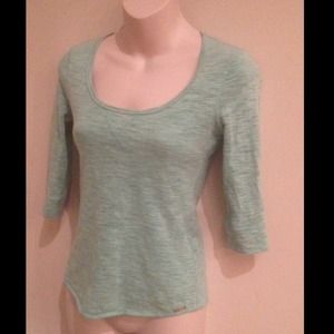 Mint green 3/4 sleeve GUESS? top XS