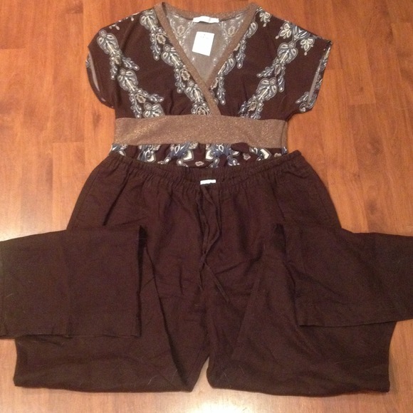 💕REDUCED💕 Linen pants/Dark chocolate NWOT