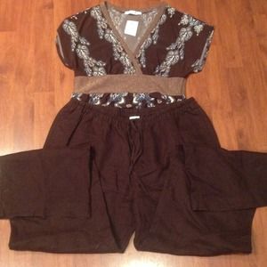 💕REDUCED💕 Linen pants/Dark chocolate NWOT