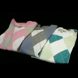 SET OF 3 Argyle Sweaters