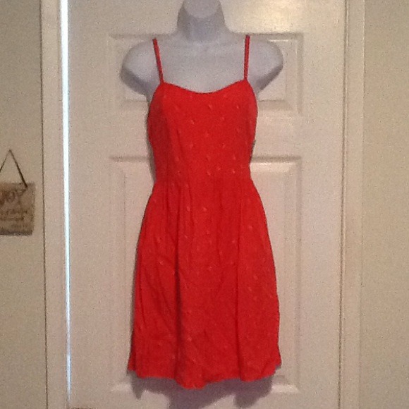 Coral Dress with yellow flowers
