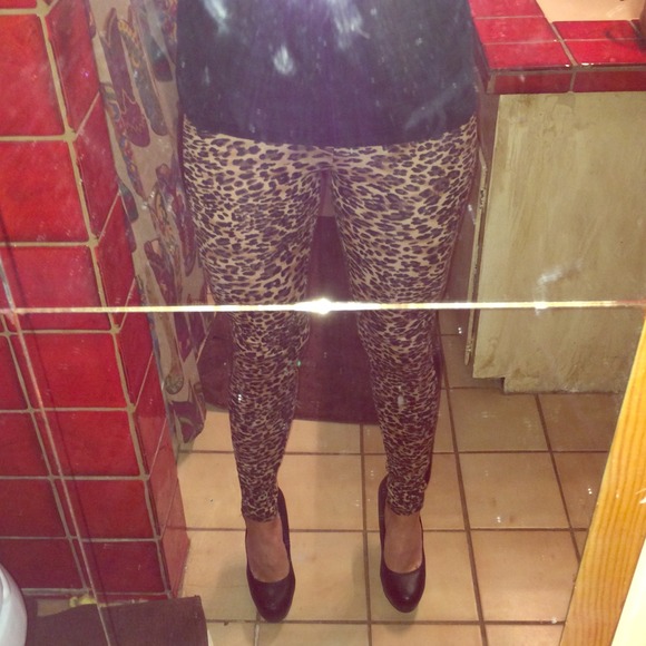 Leporad with leather sides leggings