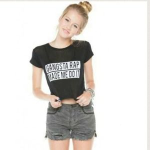 "Gangsta rap made me do it" brandy top ✨NWOT✨