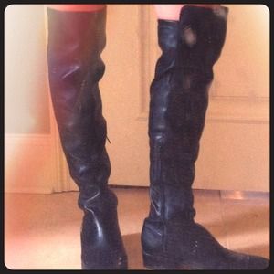 Over the knee black boots