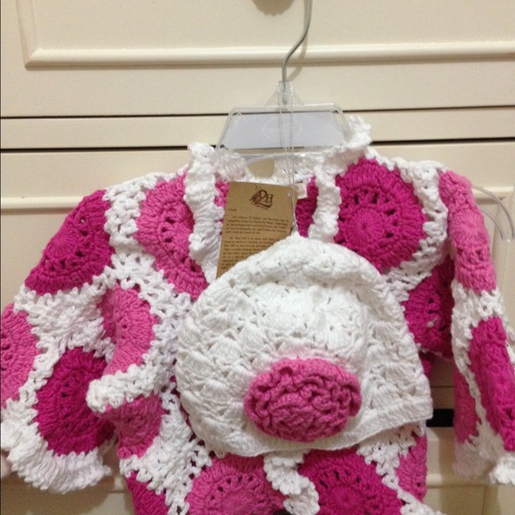 Hand knitted sweater and matching beenie