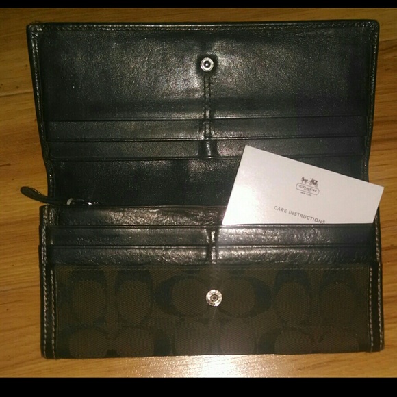 Coach Clutches & Wallets - Coach Signature Leather Trim Wallet