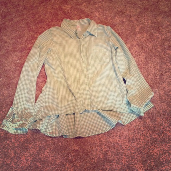 Green gingham top - Picture 1 of 1