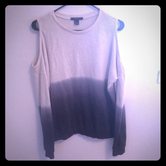 Cold shoulder dip-dye sweater