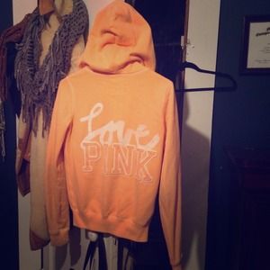 VS PINK orange jacket! Gently used. Size XS
