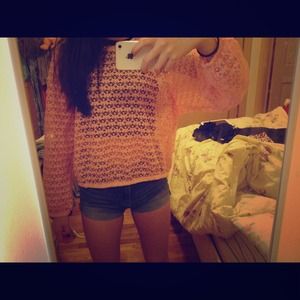 American apparel holey pink top