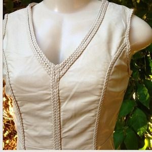 Max Studio Leather Fitted Dress