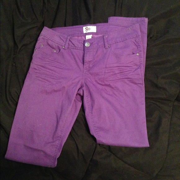 Purple skinny jeans