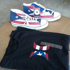Converse All Star Puerto Rico sz12 + Shirt  XXL