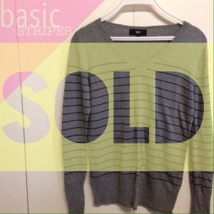 Gray and black stripe sweater