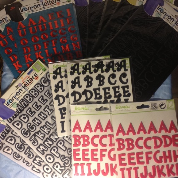 Iron on letters+3 pack stars and all anchors+2tees