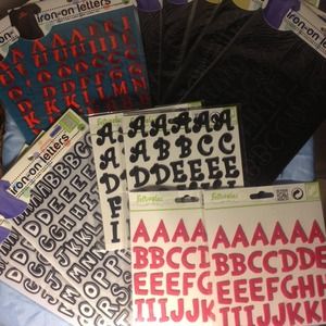 Iron on letters+3 pack stars and all anchors+2tees