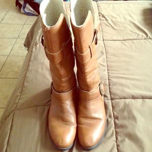 Light brown mid calf boots