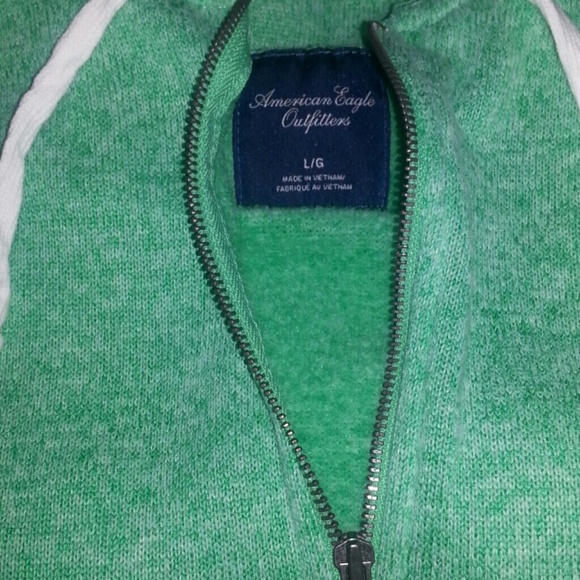 Green American Eagle zip up hoodie