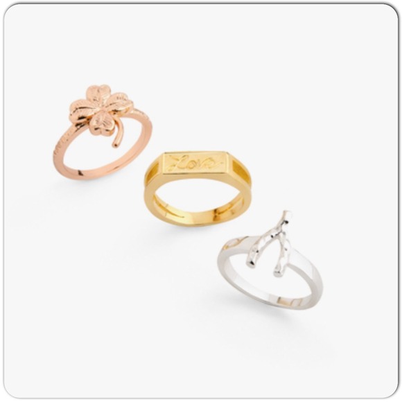 JewelMint Mixed Metal Stackable Rings - Picture 2 of 3