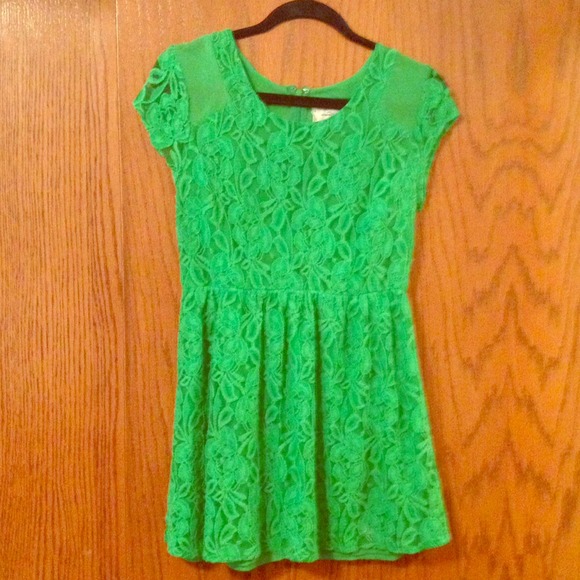 Lime green lace dress